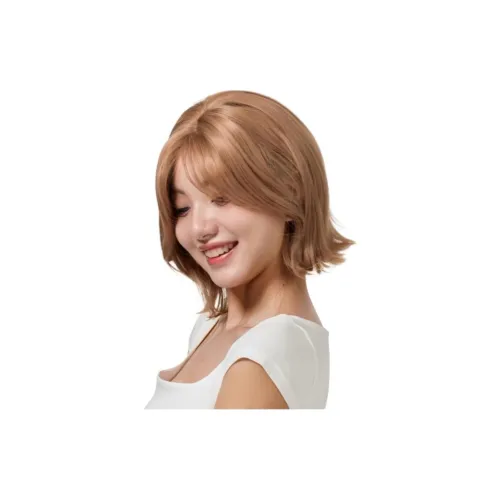 LUCY LEE Нет Комбинированный Нет Нет Перука Комикс Розовый Утонченный Банки Milk Tea Champagne Золотой Перука для коротких волос