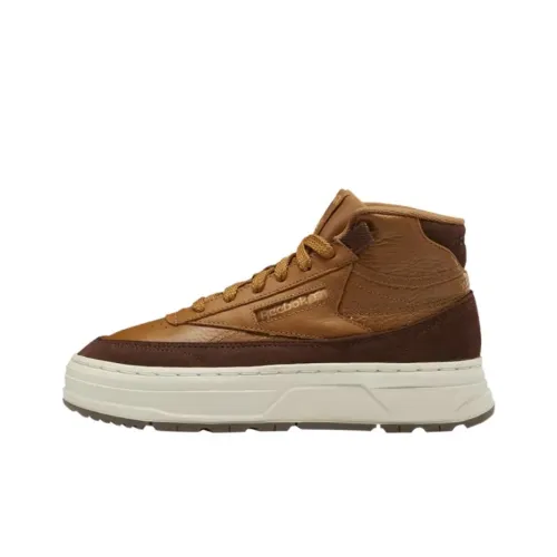 Reebok CLUB C GEO MID Топ Скейтборд Кроссовки Женские Коричневый