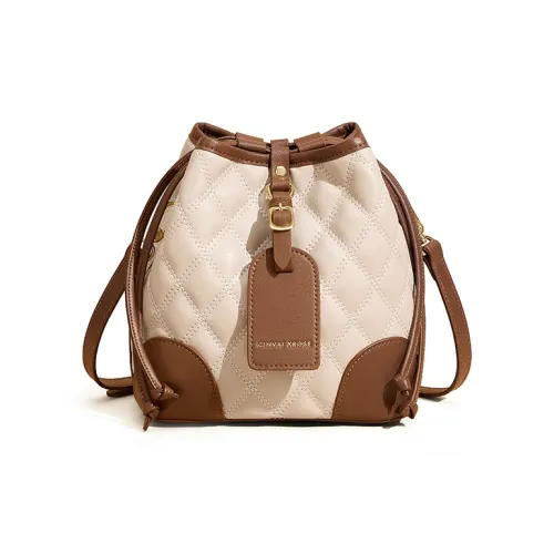 CinvaiKrose Сумка через плечо из коровьей кожи ведрообразная сумка маленькая женская серый белый черный