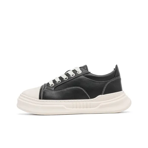 Grumpy Ram Минималистский стиль Черный Обувь Устойчивая к истиранию Противоскользящая Низкий Топ Скейтборд Кроссовки Мужские