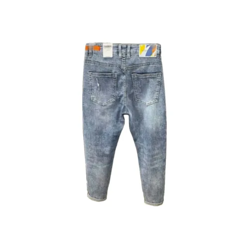 CAT'S PAW Синий Унисекс Джинсы