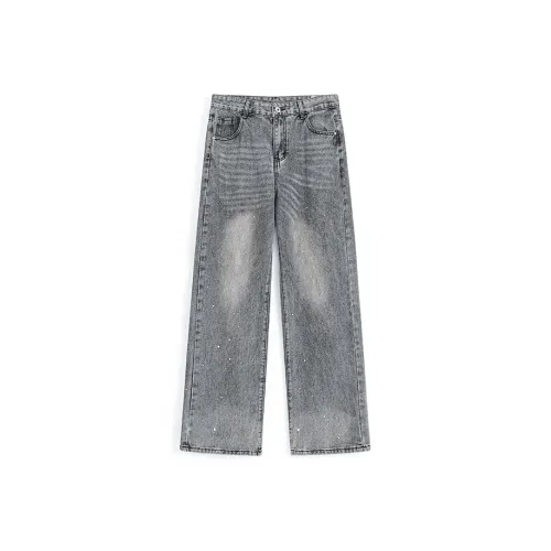 BAOZAN Потертый серый унисекс джинсы