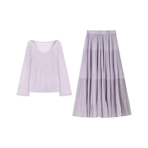 MARIE·COCO Светло-фиолетовый топ и юбка женский комплект