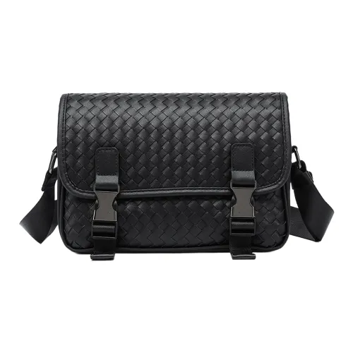 CARTELO ПУ (полиуретан) Сумка через плечо Мужская Тканевая Вязаная Черная