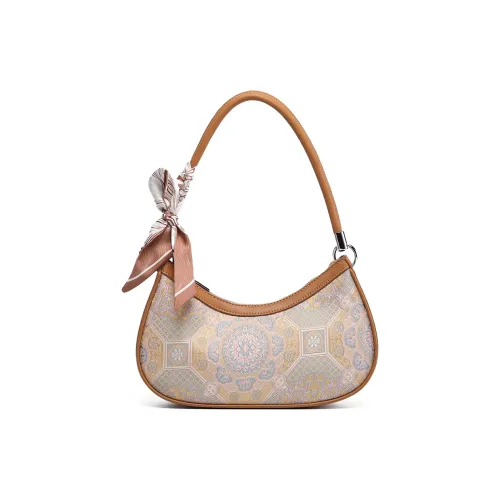 MISS GAIL Сумка через плечо из синтетической кожи стандартная женская в китайском стиле коричневая