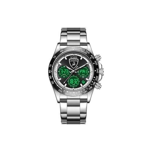 ANGIE PRESENT WATCH Lamborghini Электронный + Кварцевый механизм Стальной ремешок Часы Унисекс Белый циферблат