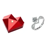 Red Heart-Shaped Diamond Ring Box+Ring  
Красный Сердце-Форма Диамантовое Кольцо Коробка+Кольцо