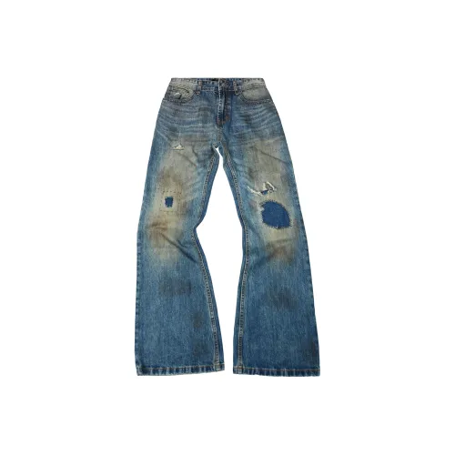 г TRE Промытые синие унисекс джинсы