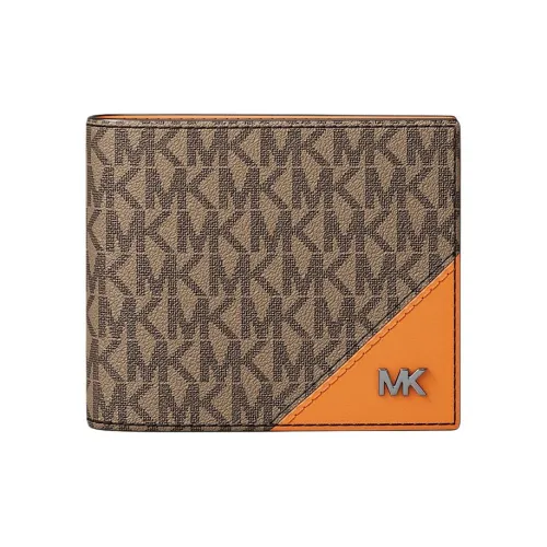 MICHAEL KORS Cooper Покрытый холст Кошелек Мужской Коричневый Апельсин