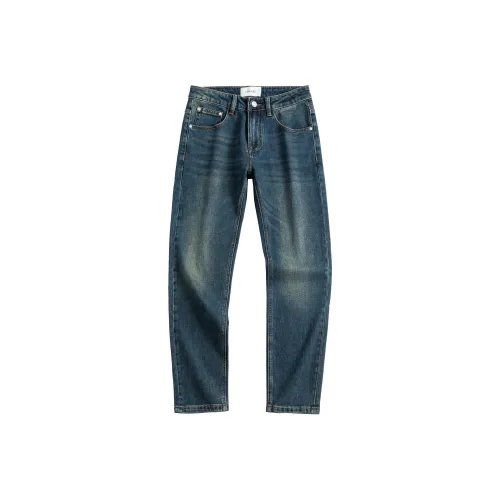 KM Синий Унисекс Джинсы