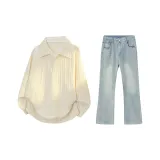 Абрикос + Джинсовый синий