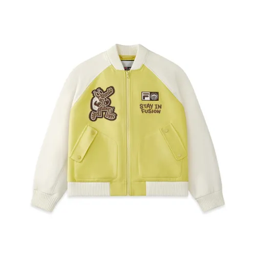 FILA FUSION X MR.DOODLE Бейсбольная куртка Женская Пшенично-желтая