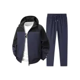 Темно-синий, синий-черный/темно-синий, прямой крой, штаны