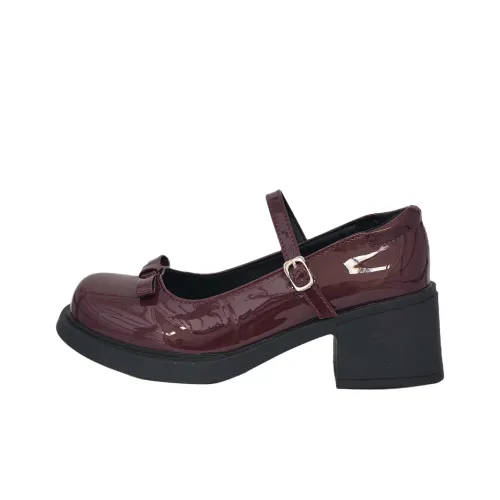 Wuji Грубый каблук Мэри Джейн Женские туфли