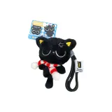 Плюшевый черный кот-брелок - злой