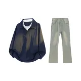 Темно-синий + Грязно-желтый