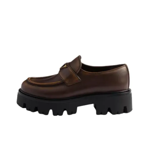 PRADA Лоферы 5 см Женские Коричневые