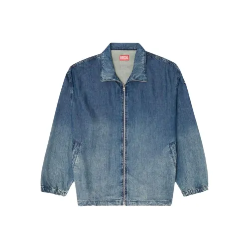 DIESEL Blue Men's Denim Jackets DIESEL Синий Мужской Джинсовые Куртки