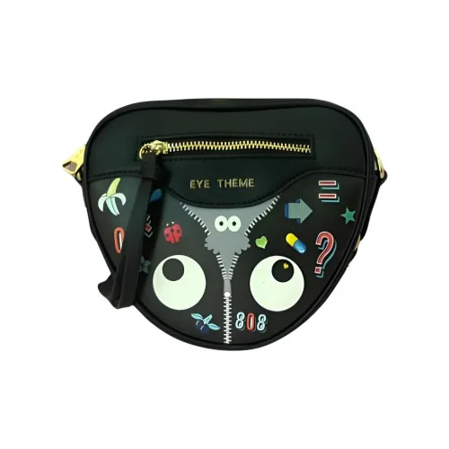 EYE THEME ПУ (полиуретан) с кожаными вставками сердце-образная сумка через плечо маленькая женская черная