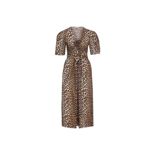 GANNI Короткое платье с короткими рукавами женское