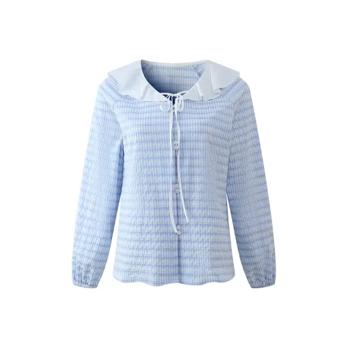 SYEEE WITH U Melted Ледяной синий Женские Рубашки