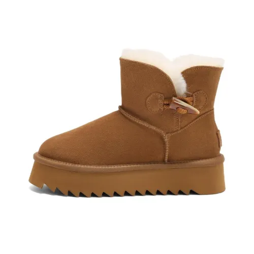 BELLE Устойчивый к истиранию Короткий сноубутс Женские Коричневый