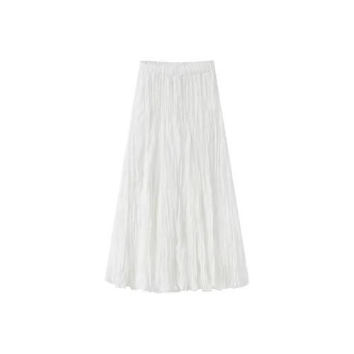 MH Белый Женские Повседневные Длинные Юбки