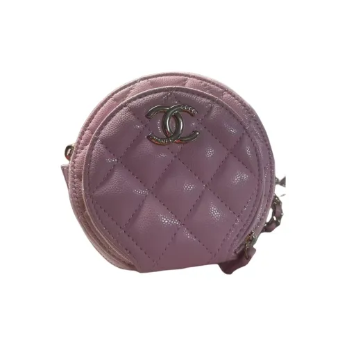CHANEL Икорный кожа круглая сумка сумка женская розовая