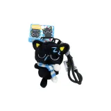 Плюшевый черный кот-брелок - Sleepy