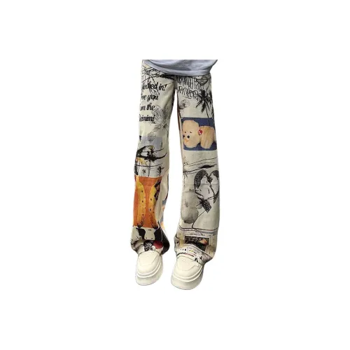 PAINT STAIN Ecru Unisex Jeans
