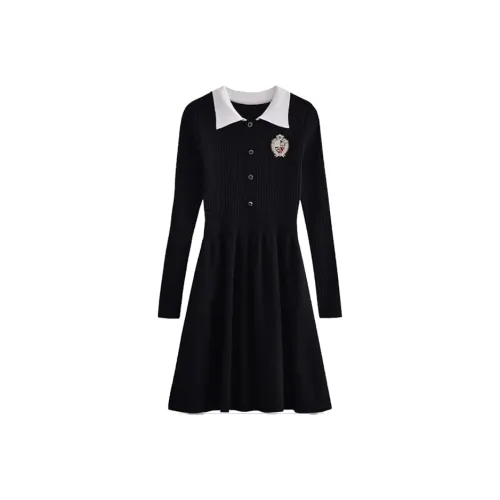 Aghr Длинное платье с длинными рукавами женское