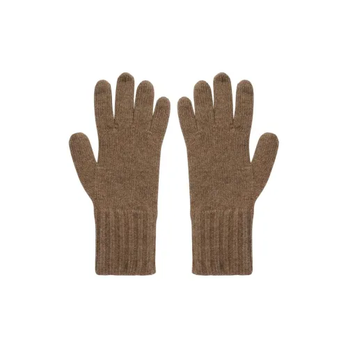 Loro Piana Кашемир Вязаные Перчатки Женские с Рельефным узором Коричневый Смешанный Цвет