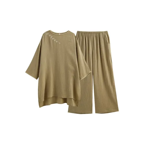 Same Language Пижамный комплект Женские Матча · Вышивка Ветка