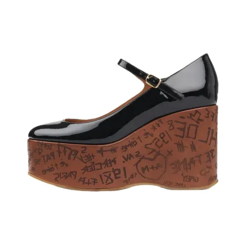 Chloe Maxime Платформа Туфли Мэри Джейн 8 см Женские Черные