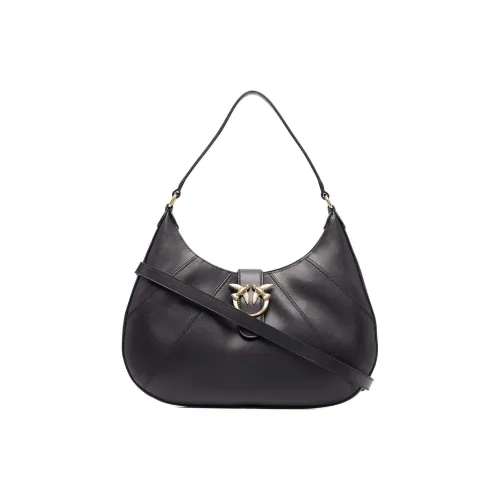 PINKO Classic Love Телячья кожа Полумесяц Сумка Сумка через плечо Большая Женская Черная