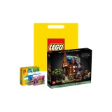 Средневековая кузница + Случайная коробка с мозаикой*1 + Случайная сумка с мозаикой*2 + LEGO желтая сумка для покупок (материал случайный)