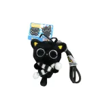 Плюшевый черный кот, украшение - большие глаза