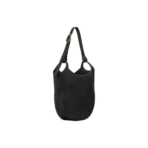 LONGCHAMP Le Foulonné Коровья кожа Сумка через плечо Большая Женская Черная