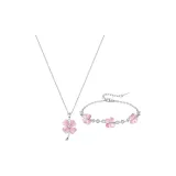 Счастливый Розовый Комплект (Браслет + Ожерелье)