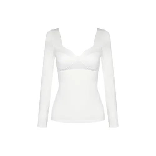 DPLAY SWEET Moon Белый С вставками Женские майки-танк Топы на трикотаж