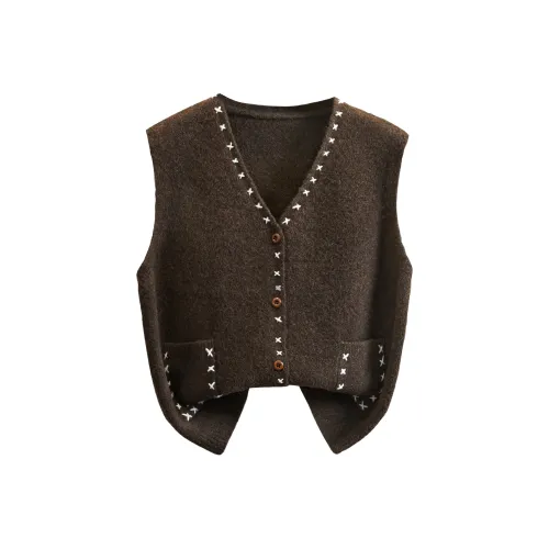 TOUCH Темный кофейный женский жилет