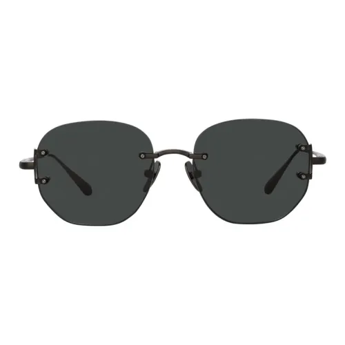 Linda Farrow Титан Нерегулярная форма Солнцезащитные очки Мужской Матовый Никель