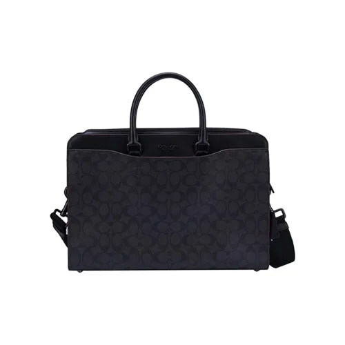 COACH Beckett Холщовая кожа Одно плечо Сумка Большая Мужская Черная