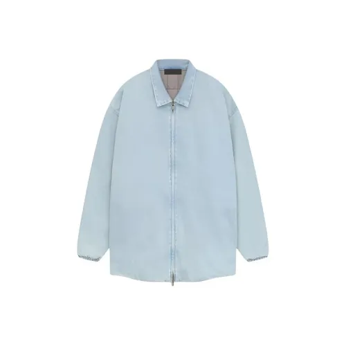 Fear of God Essentials SS24 Hoodiegarden Куртки и Пальто Мужской Светлый Деним