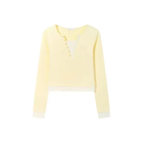 MIMOSA CHUR Желтый [Высокое качество] Женские T-рубашки