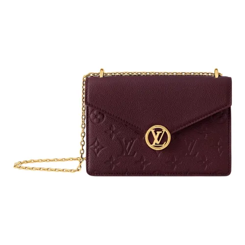 LOUIS VUITTON Сумка через плечо из крупнозернистой коровьей кожи кошелек женский гранатово-красный