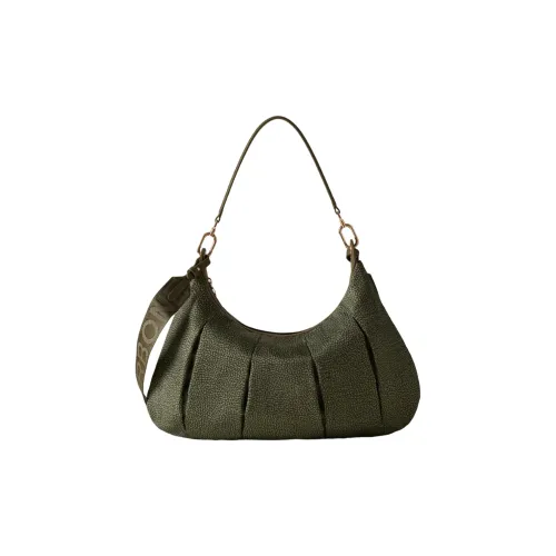 BORBONESE Полиэстер Хобо Сумка Сумка через плечо Средняя Женская Зеленая