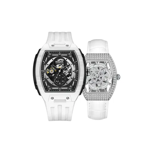 FAIRWHALE Автоматический Механический Механизм Резиновый Ремешок Часы Унисекс Белый Циферблат