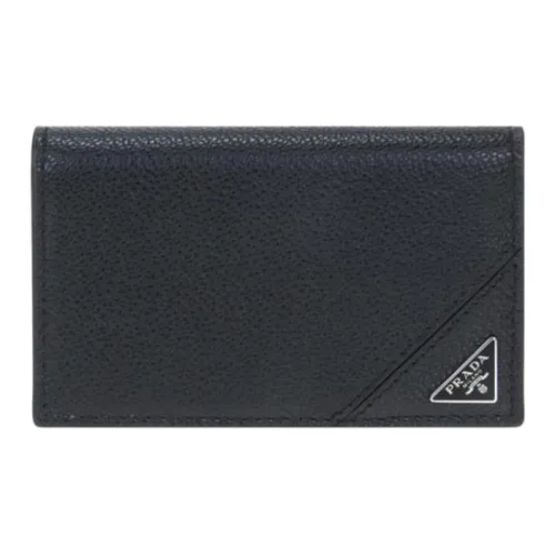 PRADA Держатель для визиток из кожи мужской черный