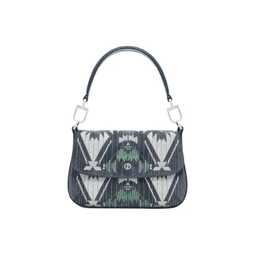 AMANI La Prima Телячья кожа Сумка через плечо Сумка Маленькая Женская Синяя и Белая